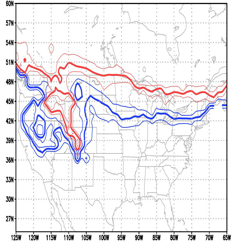 Change in March snow cover